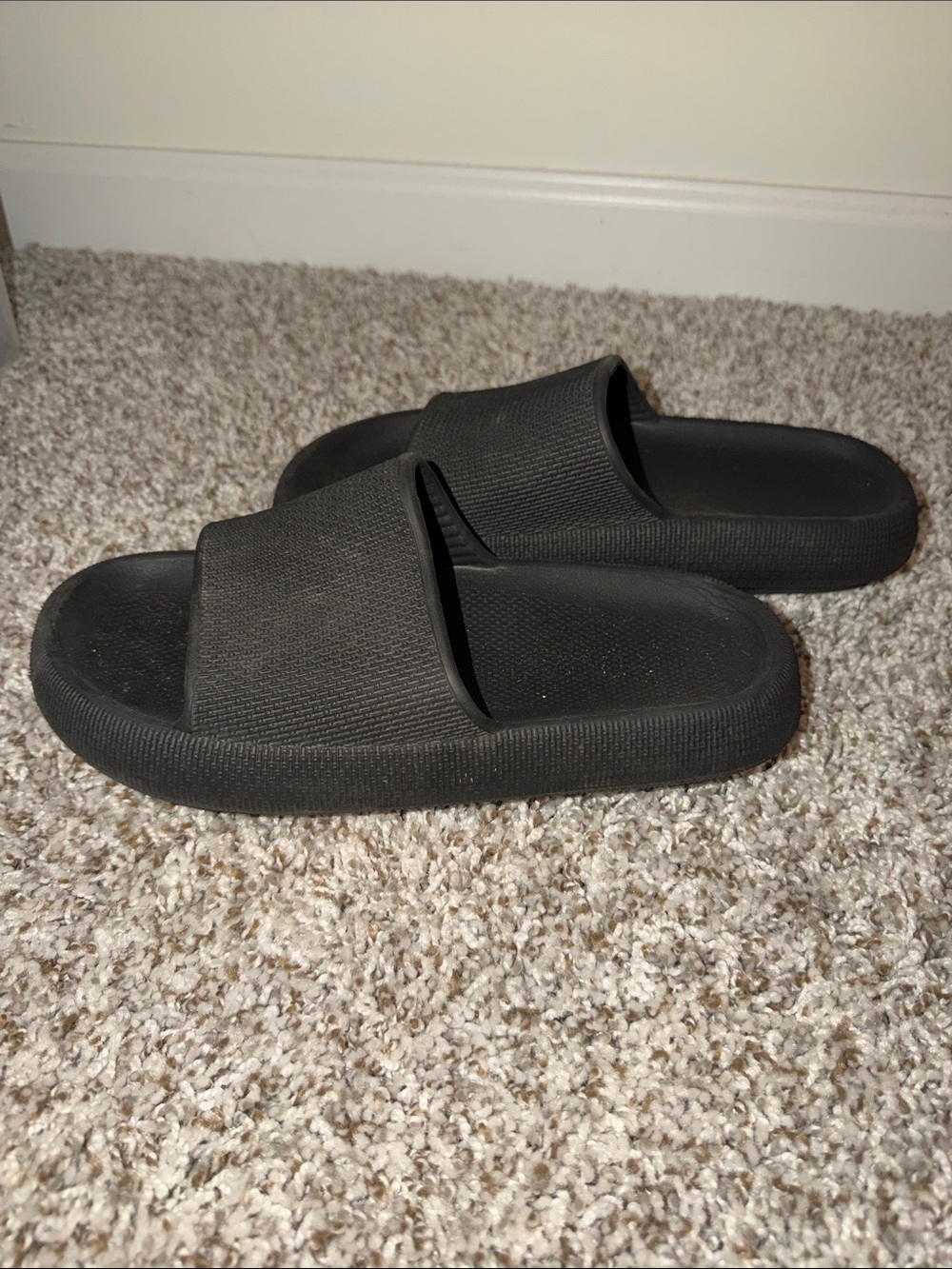 Men's Black Slide Sandals - Casual Comfort
